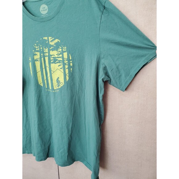 Life is Good Smooth Tee Classic Fit Green Cycler Short Sleeve T-Shirt Size XL - Picture 4 of 6